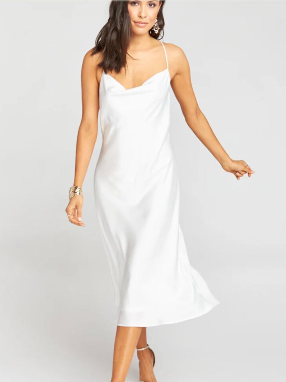 Show Me Your MuMu Verona Cowl Dress ~ Ivory Luxe Satin Size S